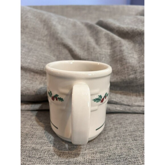 Longaberger Pottery Woven Traditions Mug Holly Berry Christmas - Picture 2 of 7
